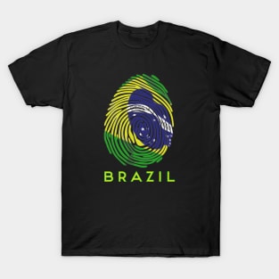 Brazil Flag Fingerprint T-Shirt